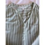 Market & Spruce Prat Sleeveless Henley Blouse 2x Green Striped Layering Photo 4