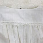 Free People Joi White Cropped Button Front Top Eyelet Long Sleeve Cotton New Photo 10