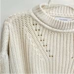 La Ligne Ivory Cream Cable Knit Balloon Sleeve Crew Neck Sweater Extra Small Size XS Photo 3