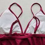 Purple Ruffle Swim Boho Padded Sports Bra Beach Bralette Bikini Top L Large Photo 4