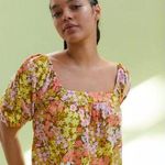 Billabong Beach Floral Puff Sleeve Beachy Daze Blouse Size Large Photo 0