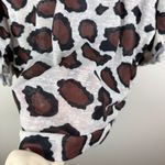 Umgee Leopard Print Knit Top Size 1XL Lightweight Sheer Oversized Slouchy Boho Brown Photo 3