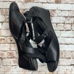 Dana Davis Italian Leather Crisscross Wedge Heels Casual Sandals [size 9.5 B] Black Photo 8