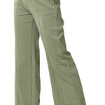 Entro  Light Green Textured Pants Photo 0