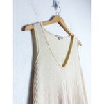 Anthropologie  Eri + Ali Cream Ribbed Knit Fringe Tank Top Medium Loose Tunic Photo 6