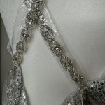 Lulus Silver Sequin Cowl Neck Mini Dress Sz M Photo 3