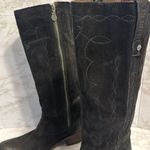Liberty Black Tall Nubuck Greased Embroidered western rodeo Boots size 9.5 Photo 1