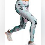 Nike Women's Floral Leggings - Light Blue and Pink Photo 0