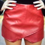 Blue Blush Red Leather Envelope Skirt Photo 0