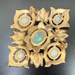 Vintage SARAH COVENTRY Faux Turquoise Pearl Cabochon Remembrance Brooch 28.5g. Silver Photo 5