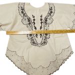 Floral Embroidery Scallop Hem Festive Hippie Bohemian Asian Ethnic Mexican Top Size undefined Photo 6