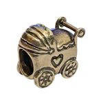 Pandora  Sterling Silver Baby's Shower Pram Stroller Bead Charm Vintage Old Money Photo 1