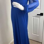 Azazie  CHARISSA Royal Blue Sheath Long Sleeve Chiffon Dress. #358 Photo 1