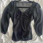 ZARA  Black Blouse with Polka Dots and Bow Photo 1