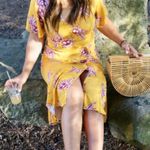 Somedays Lovin women’s Searing Soul yellow floral midi dress XS extra small Photo 14