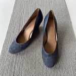 Violet & Red Dusty Blue Suede Leather High Heel Wedges Dressy Shoes Size 9 Photo 6