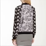Free People  Black and Gray Floral Bomber Jacket Size XS Photo 4