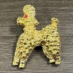 Vintage Poodle Brooch Pin Gold Photo 0