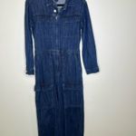 Gap  Denim Cargo Cotton Medium Wash Utility Wide leg Jumpsuit Size 4 Photo 2