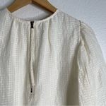 Marie Oliver  Puff Sleeve Top Silk & Linen Ivory Blouse Size Extra Small Photo 4
