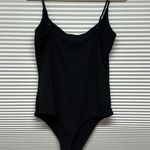 AQUA NWT Black Ribbed Cami V-Neck Bodysuit Size XL Photo 4