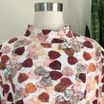 Vintage Fall Leaf Turtleneck Top 100% Cotton teacher size 2X White Photo 2