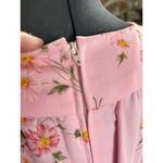 formal dress prom maxi pink floral sheer sleeves pink orange 1970s Size XL Photo 9