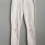 MOTHER Denim Stunner Zip Ankle Step Fray Jeans in Little Miss Innocent Rinse 27 White Photo 3
