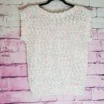 VINTAGE OHI 80S STYLE COTTON CANDY PASTEL NUBBY FUZZY BOAT NECK SWEATER TEE S Pink Photo 1