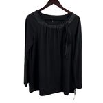 Daisy Fuentes Black Long Sleeve Top Bow Detail Size Large New Photo 13