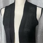 J. Jill‎ Linen Blend Sleeveless Duster Knit Cardigan SZ Small Black Coastal NEW Photo 5