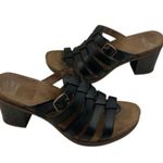Dansko * Strappy Sandal Womens Size 40 Black Leather Slip On Comfort Heel Shoe Photo 6