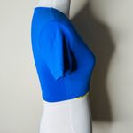 ZARA  Royal Blue Smooth Fabric Crop Top Photo 4