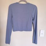 Yogalicious  Heavenly Rib Kathleen Crop Top Wild Wind Blue Build in Bra Size S Photo 2