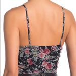 Free Press Ruched Mesh Bodysuit Black Ruby Floral Photo 1