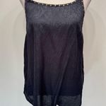 Black Textured Floral Studded Backless Tank Top Pins and Needles Club Whimsigoth Size M Photo 0