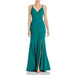 AQUA  Strappy Sleeveless A-Line Evening Gown Colorful Green Size 4 Formal Dress Photo 8