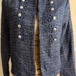 White House | Black Market Tweed officer blue military style jacket  Photo 1