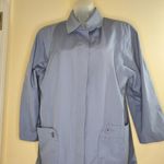 London Fog  Blue Trench Coat Overcoat Jacket Collared Large Photo 3