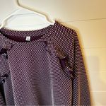 Purple Polka Dot Long Sleeve Women's Sweater Top XL Ruffles White Photo 7