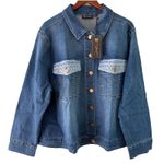 Diane Gilman DG2 by Women's Stretch Denim Embroidered Jacket Indigo 2xl Photo 11