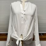 Karen Kane  White New Wave Shine Bright Rhinestone Embellished Blouse Photo 1