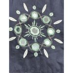 Loft Ann Taylor  Petites 2P Navy Embroidered Boho Peasant Skirt Mirror Beaded Photo 2