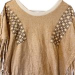 Umgee  taupe fringed poncho cardigan s/m‎ NWT Photo 3