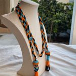 Native American Statement Beaded Necklace Tassle Women’s Multicolor Seed Beads Orange Photo 1