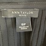 Ann Taylor  Blouse Womens SP Black Sheer Pleated Gothic Cottagecore Boho Photo 3