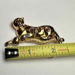 Premier Designs Leopard Wild Cat Rhinestone Brooch Pin Gold Tone & Enamel Photo 1