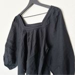 Madewell  Top Womens Square-Neck Long-Sleeve Lightweight‎ Peasant Black Size XS Photo 4