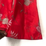 Vintage Red embroidered floral 100% Silk Asian Chinese Photo 7