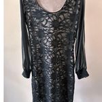 Onyx Nite Black Lace Overlay Sequin Embellished Cocktail Dress Size 6  Wedding Photo 4